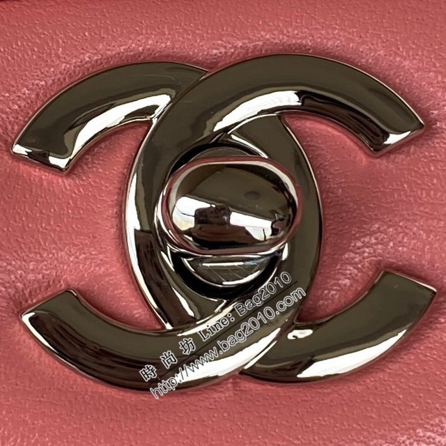 Chanel專櫃新款羊皮鏈條女包 香奈兒1115深粉色方胖子CF原單品質 djc6018